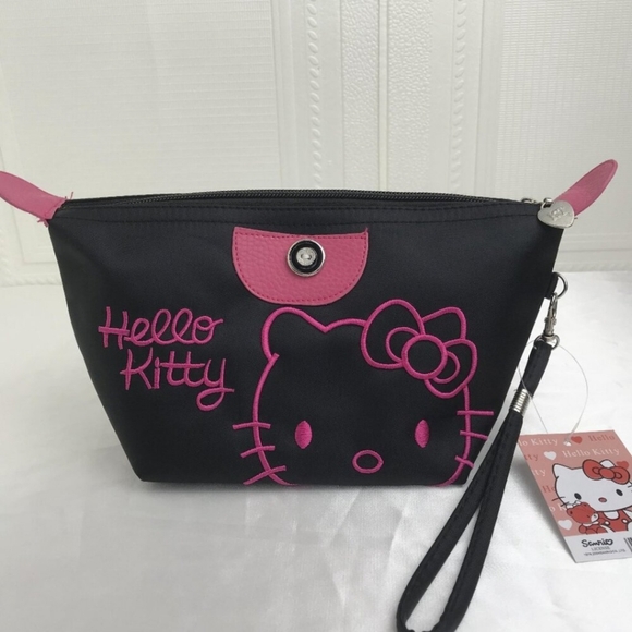 Hello Kitty Handbags - Hello Kitty Black Cosmetic Bag with Pink Accents
